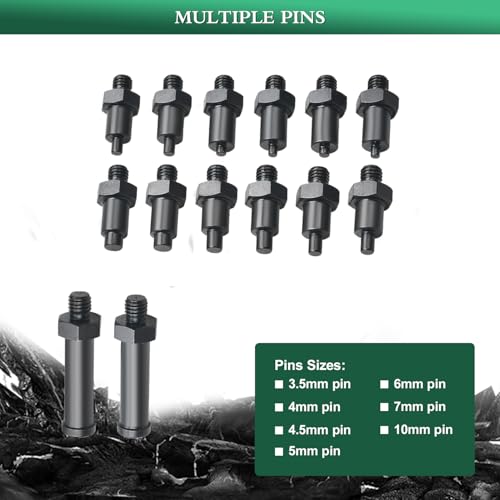 LainKeen 15PCS Universal Pulley Holder Tool Kit, Pin Spanner Wrench Set, 1/2-inch Drive Ratchet Adjustable Spanner Wrench with Variable Pins fits Camshaft Pulleys, Fan Clutch Removal Wrench Tool