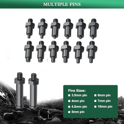 LainKeen 15PCS Universal Pulley Holder Tool Kit, Pin Spanner Wrench Set, 1/2-inch Drive Ratchet Adjustable Spanner Wrench with Variable Pins fits Camshaft Pulleys, Fan Clutch Removal Wrench Tool