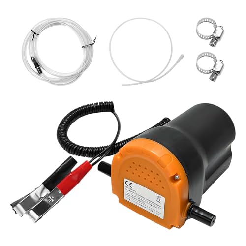 12V 60W Oil Extractor Pump, Diesel Fluid Scavenge Suction Transfer Pump with Hoses & Clamps, Electric Engine Oil Extractor Fuel Quick Changer for Cars Motorcycles Trucks