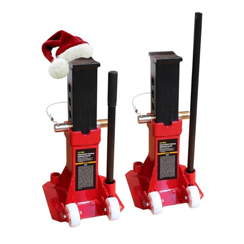 Torin ATZ120006PB Heavy Duty Jack Stands: Pin Style Jack Stand with 2 Casters and Handle, Easily Portable Car Stand for Car SUV, Truck and Pick Up, 12 Ton (24,000 lb) Capacity, Red - size: 12 Ton, style: Caster