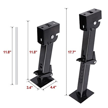 Telescoping Trailer Stabilizer Jacks 2 Pcs, 11.8"-17.7" Folding Trailer Stabilizer Stands, Supports up 1000lbs Each, 11.8" Long Bar/Crack Included - size: 11.8"-17.7"
