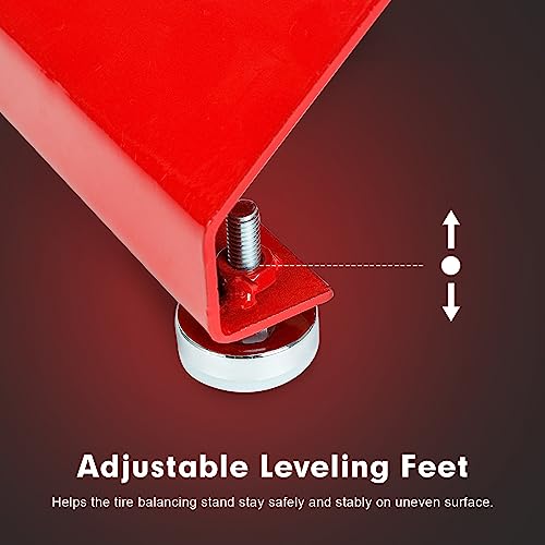 BLACKHORSE-RACING Portable Motorcycle Bicycle Bike Wheel Balancer, Rim Tire Balancer Stand with Adjustable Centering Cones, Wheel Balancing Tool