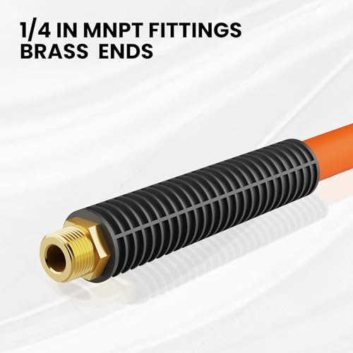 Giraffe Tools Hybrid Air Hose, 3/8 inch x 50 ft, 1/4 in. MNPT Fittings, 300 PSI Heavy Duty, Lightweight Air Compressor Hose - size: 3/8 inch x 50 feet