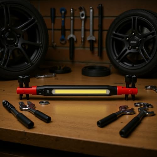 Work Light, 1200LM Bright Magnetic, Under Hood Light USB Rechargeable Flexible Neck for Car Mechanics, Garage Repairs, DIY Projects, Auto Maintenance