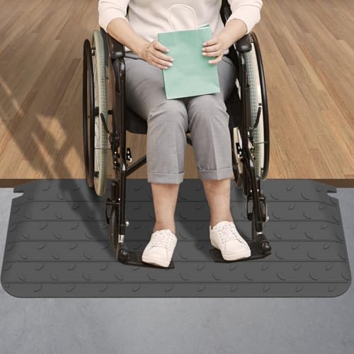1" - 4" Rise Height Heavy-Duty Rubber Threshold Ramps, Cuttable Entrance Doorway Ramp, Non-Slip Curb Ramps, Loading Ramps for Wheelchair Scooter Car Outdoor Indoor (2" Rise) - size: 2" Rise