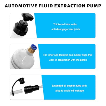 500cc Automotive Fluid Extractor Pump, Multi-Purpose Manual Oil Transfer Pump with 2 Extension Tubes, Universal Fluid Change Syringe Extraction and Filling Tool for Most Cars - color: 500cc