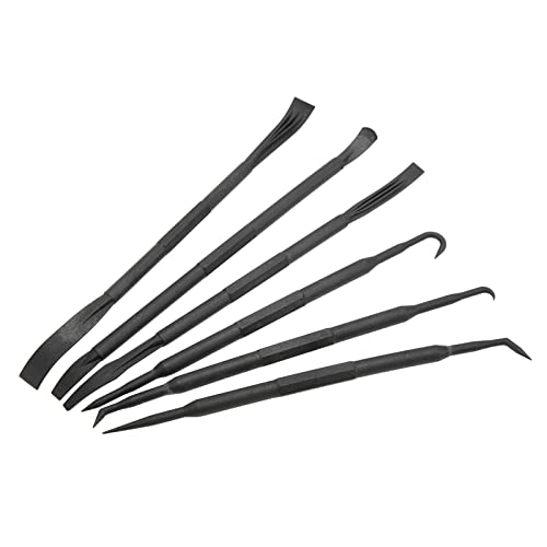 Pick And Hook Set,6PCS/Set Prying Hook Set Double Ended ABS Plastic Black for Removing O Ring Sealing Accessories Pry Kit Prying Hook Set Dual End Dis pry tool kit non marring pry