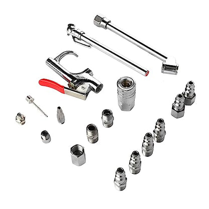 Air Compressor Accessories, 17 Pieces Iron 1/4NPT Air Blowgun Accessory Kit, Accurate Standard for Repair