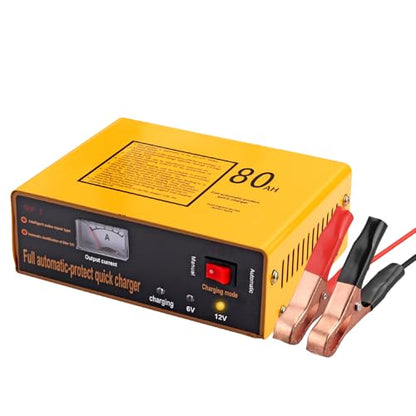 6V 5A and12V 8.5A Car Battery Charger,Smart Battery Trickle Charger Maintainer 4 Charging Mode for Automotive Motorcycle Truck Boat Toy Car Lawn Mower Lead Acid Batteries (Yellow) - color: YELLOW
