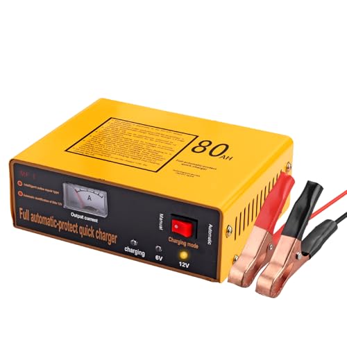 6V 5A and12V 8.5A Car Battery Charger,Smart Battery Trickle Charger Maintainer 4 Charging Mode for Automotive Motorcycle Truck Boat Toy Car Lawn Mower Lead Acid Batteries (Yellow) - color: YELLOW