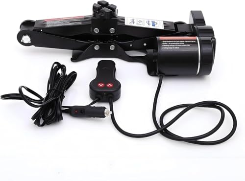 12V DC Electric Scissor Jack Tool Kit Lift up to 2 Ton Weight Electric Floor Jack Height up to 13.8 Inches for Cars, Sedans, and Small SUVs