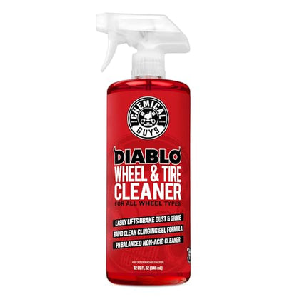 Chemical Guys, Sprayable Diablo Wheel Cleaner for All Rim Finishes, 32 oz | pH-balanced spray lifts brake dust and road grime from wheels, rims and tires, safe on all wheel finishes - style: Sprayable 32 oz