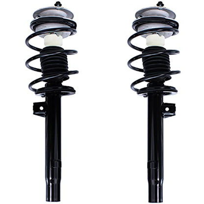 Detroit Axle - Front Struts for BMW 320i 323Ci 323i 325Ci 325i 328Ci 328i 330Ci 330i, 2 Struts w/Coil Spring Assembly Ready Struts Shocks Replacement Suspension [Models without Sport Suspension] - size: 171581_171582/PAIR