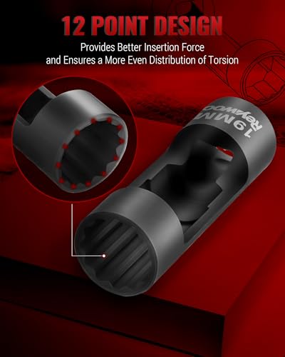 Reywoo Strut Nut Socket Set, 8Pcs Suspension Strut Spreader Tool 16mm 18mm 19mm 21mm 22mm 24mm with 12 Point 1/2" Drive, Shock Absorber Socket for Easy Remove Strut Nuts