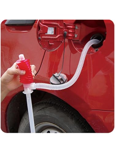 Pro Manual Liquid Transfer Pump - High Flow Hand Operated Siphoning Kit with Flexible Hose for Gas, Oil, Fuel, Water - Effortless Fluid Extraction for Cars, Trucks, Boats & Home Use