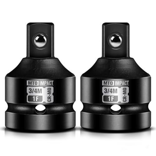 2 Pieces 1" Female to 3/4" Male Impact Socket Adapter,1" Drive Impact Socket Reducer Set, Chrome Molybdenum Alloy Steel - size: 1" Female to 3/4" Male