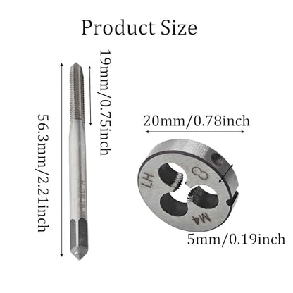 M4 x 0.7 Left Hand Metric Tap and Die Set, High Speed Steel Threading Kit for Reverse Thread Repair and Machining - size: M4 x 0.7