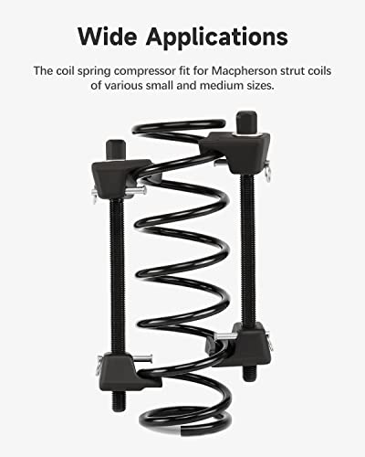 2pc Macpherson Strut Spring Compressor Tool Set with 10.5" Range, Heavy Duty Coil Spring Compressor Tools with 1/2" Square Drive, 13/16" Hex Strut Compressors for Car Truck - Black