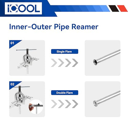 ICOOL 25 ft 3/16" Zinc Coated Brake Line Kit with Double & Single Flaring Tool Kit, Includes 20 Fittings and 4 Unions Brake Line Fittings