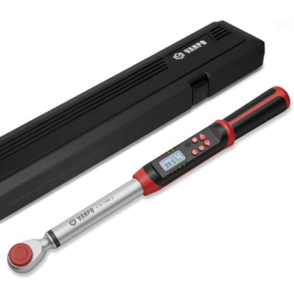 VANPO Digital Torque Wrench 1/2-Inch Drive 5-99.5 ft-lbs./6.8-135Nm, Electronic Torque Wrench with Preset Value, Buzzer and LED Notification, ±2% Accuracy for Moto, Car - size: 5-99.5 ft-lbs./6.8-135Nm