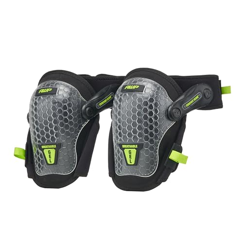 AWP Gel Pro Comfort Hinge Knee Pads | Dual Gel/Foam Padding + Comfort Hinge Design | Non-Marring Cap, Breathable Straps | Jobsite Knee Protection for Flooring, Construction & Landscaping - size: 1 Pair, style: Gel Pro Foam Padding Knee Pads
