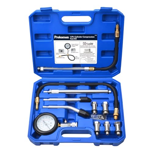 Petrol Gasoline Engine Compression Tester Kit; 300 Psi Engine Cylinder Compression Tester with M10 M12 M14 M16 M18