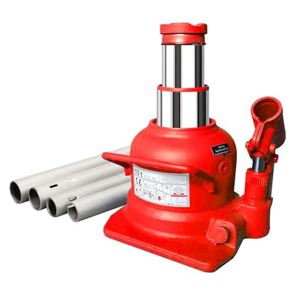 10 Ton (20,000 LBs) Double Ram Low Profile Welded Bottle Jack for Car Auto Repair and House Lift, Red - size: 10TON-LOW