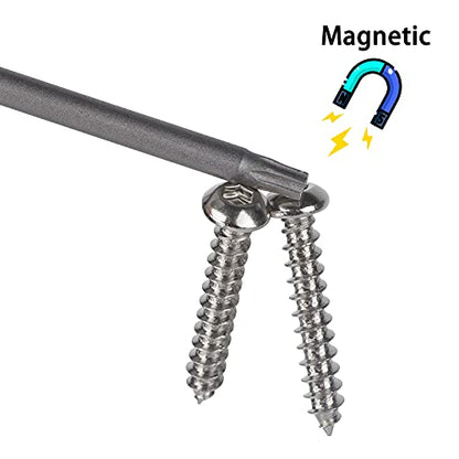 YDLQWCZ Torx Bit Set 11 Piece 4 Inch long Security Tamper Proof Star Bit Set S2 Steel 1/4" Hex Shank T6-T40 Magnetic Impact Driver Drill Bits - size: 4 In.