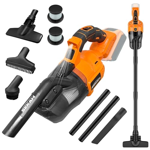 SEKAM Cordless Vacuum Cleaner for DeWalt 20V Battery, Handheld Vacuum with 400W Motor, 53 CFM Portable Garage Vacuum for Home Pet Hair Car Detailing (Battery Not Included)