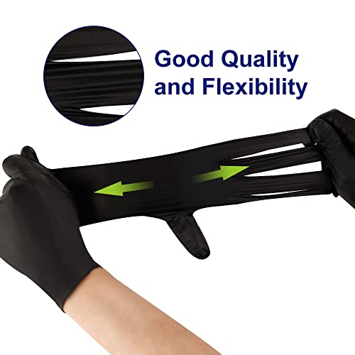 KKD Nitrile Gloves, 5.5 Mil Disposable Gloves Powder Free, 100 Count Food Safe Gloves Disposable Latex Free For Cooking, Cleaning, Work, Black, X-large - color: C-black-x-large (100 Count)