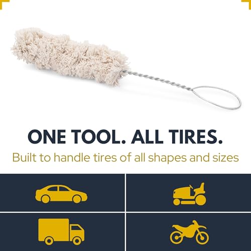 Tire Lube Brush, 3-Pack Tire Mounting Swabs with Tread Depth Gauge | Shop-grade build, fits lube buckets, tread depth gauge included