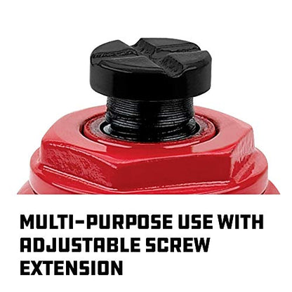 Powerbuilt Heavy Duty 8 Ton Bottle Jack, 16000 Pounds Capacity Hydraulic Vehicle Lift with Stable Base, Lifting Range: 7-1/2-Inch to 15-1/2-Inch - 647527, black