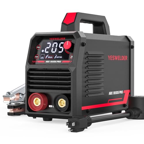 YESWELDER 205Amp Stick Welder Large LED Display, Digital Inverter IGBT ARC Welding Machine, 110V/220V Dual Voltage Hot Start Portable MMA Welder Machine, Arc Force - style: stick welder 205Amp