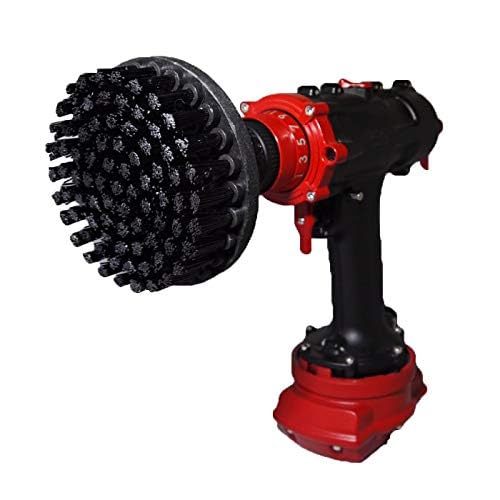 Premium Drill Brush Professional – Ultra-Stiff 5 in Black | Scratch-Free Heavy-Duty Cleaning Brush for Concrete, Brick, Stone, Metal, Masonry, Garage, BBQ Grills, Rust and Construction Tools - color: Black