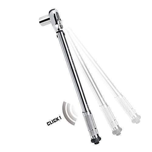 Powerbuilt Micrometer Torque Wrench, 1/2-Inch Drive, Reversible Ratchet Clicks, Lockable, 30 to 150 Foot Pound Range - 644999 - size: 1/2 in.