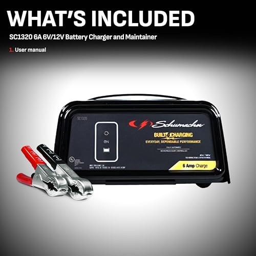 Schumacher Electric Battery Charger and Maintainer, SC1320, 3-in-1, Fully Automatic, 6 Amps, 6 Volt, 12 Volt, for Car, SUV, Truck, and Marine Batteries (Pack of 2) - size: No Size (Pack of 2)