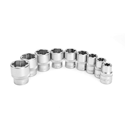 OEMTOOLS 22968 9-Piece, 3/8-Inch Drive SA Nut Busting Bolt Extractor Socket Set, Stripped Bolt Extractor, Lug Nut Removal Tool, Damaged Bolt Extractor - size: 9 Piece Nut Busting Bolt Extractor 3/8" Drive SAE