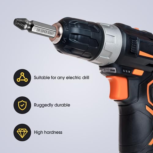 13-Piece Screw Extractor Set, Easy Out Kit with Spiral & Double-Ended Extractors for Removing Stripped, Broken, Damaged & Rusted Screws, Bolts & Nuts - size: 13PCS