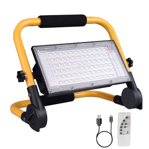 ERAY LED Solar Work Light Rechargeable Outdoor | 8000LM 13500mAh Portable Flood Light with Stand＆Dimming Function,Timer, 4 Modes for Emergency, Power Outages, Car Repair - size: 13500mAh