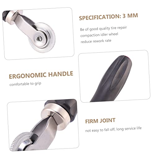 Tire Patch Roller Tool Car Tire Compaction Roller Auto Tire Repair Kit High Wear Resistance Black Handle - color: As Shown