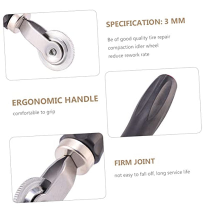 Tire Patch Roller Tool Car Tire Compaction Roller Auto Tire Repair Kit High Wear Resistance Black Handle - color: As Shown