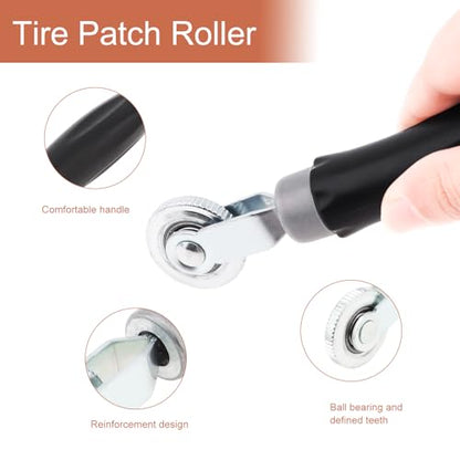 Windance Tire Repair Kit for Grinding, 42mm Buffing Wheel Inner Liner Scraper Patch Roller 60pcs Rubber Ratches (32/42/58mm) Pencil Tire Pressure Gauge for Car Truck Motorcycle ATV UTV Bicycle E-Bike