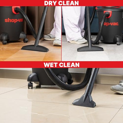 Shop-Vac 5985005 6 Gallon Wet/Dry Vacuum, 3.5 Peak HP, 1.25 Inch Diameter x 7 Foot Hose, 6 Foot Cord, Ideal for Home, Garage, and Workshop Cleaning