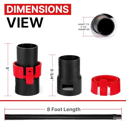 Shop-Vac 8' X 2-1/2" Universal Hose Black - size: 8' X 2-1/2"