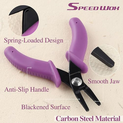SPEEDWOX Mini Flat Nose Pliers for Jewelry Making 4" Chain Nose Pliers with Smooth Jaw Duckbill Plier Flat Jaw Small Precision Plier Beading Wire Work Craft Hobby DIY Supplies - size: 4" Flat Nose