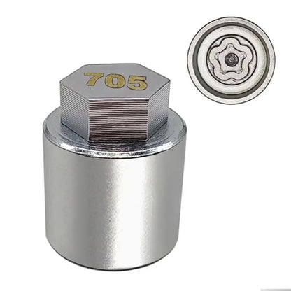 JL 705 for 27mm Nuts, Wheel Locking Nut Key for Jeep (JL) Dodge | Wheel Lock Nut Socket Adapter, Anti-Theft Lug Nut Removal Tool, Anti-Theft Screw Remover, Repair Tool, Tyre Fitting, garage - size: 705