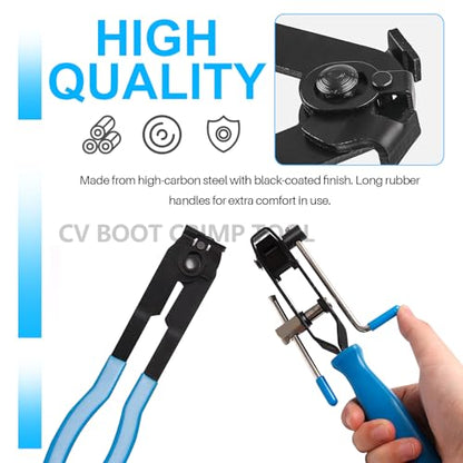 CV Joint Axle Boot Clamp Pliers, Automotive CV Boot Clamps Tool Set, Hose Clamp Pliers and Ear Clamp Pliers for CV Axle Clamp Tool, Suitable for Vehicles ATV UTV boot Clamps (Blue) - color: Blue