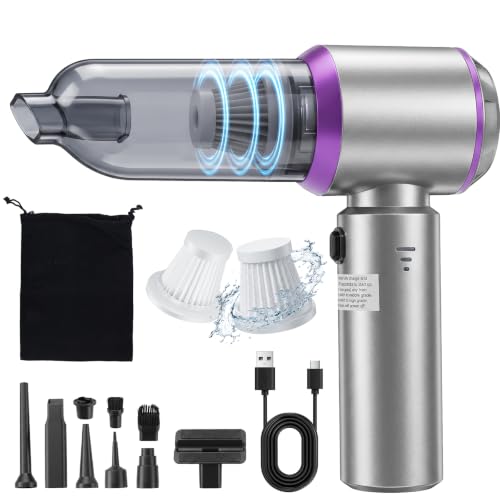 Handheld Car Vacuum Cordless, 16000Pa 3 Adjustable Strong Suction Vacuum Cleaner & Air Duster 4-in-1 with Multi-Nozzles Type-C Fast Charge Lightweight Portable Hand Vacuum for for Car Pet Home
