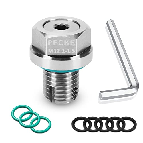 M12.1-1.5x 15mm Oil Drain Plug Oversize Piggyback, Stainless Steel Self Tapping Oil Pan Thread Repair Kit with O-Ring,and Hexagonal Wrench. - color: Repair Plug, size: M12.1-1.5x15
