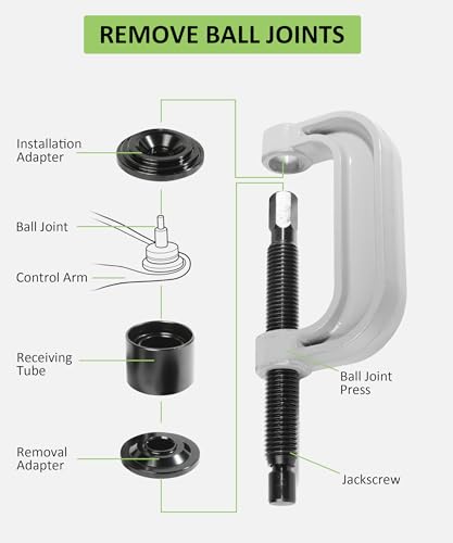 RACOONA Ball Joint Removal Tool Kit,Ball Joint Press,Car Accessories Ball Joint Separator Tool,Bushing Press Kit with 4x4 Adapters,U Joint Press and Removal Tool for Most 2WD/4WD Cars and Light Trucks